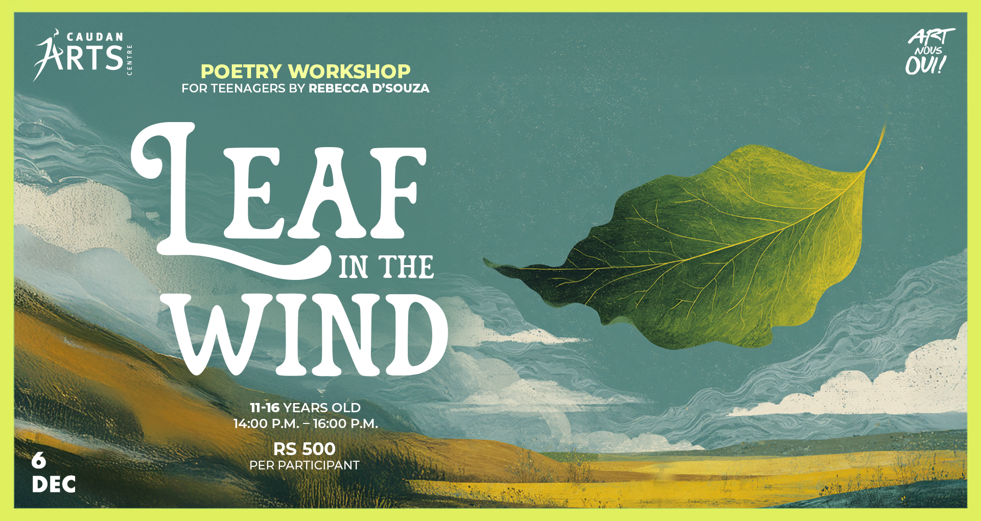 Leaf in the Wind – poetry workshop for teenagers by Rebecca D’Souza