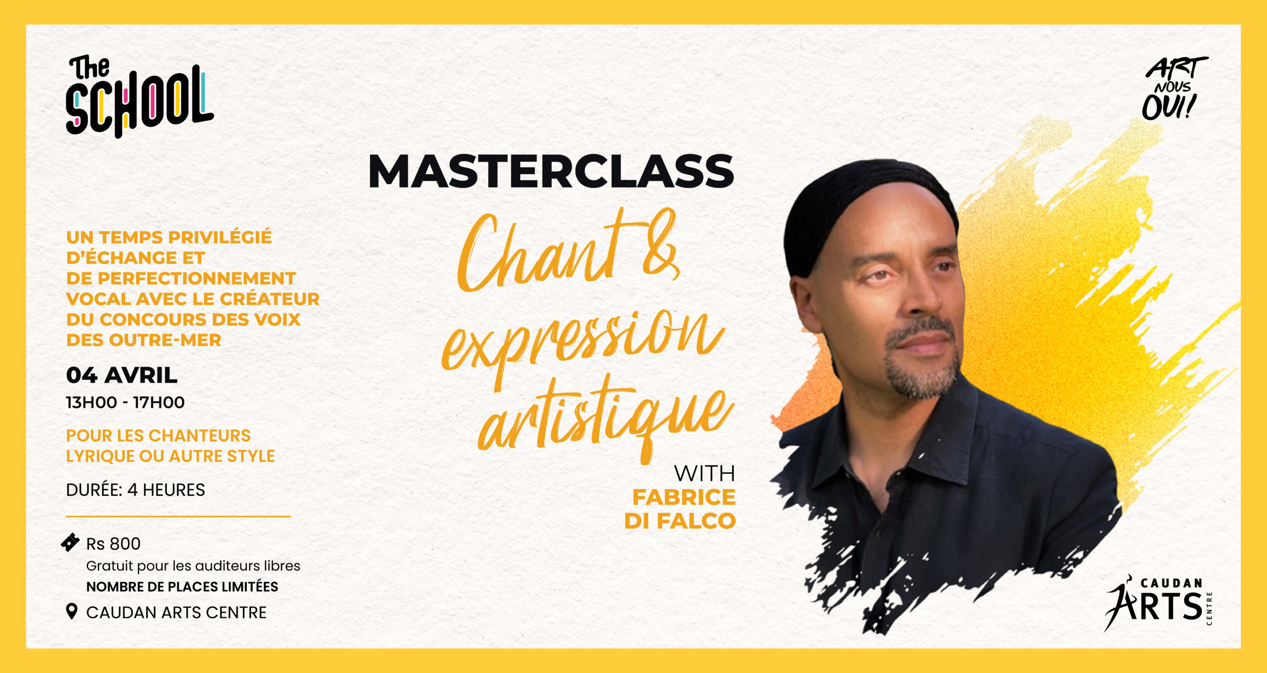 MASTERCLASS Chant & Expression Artistique avec Fabrice Di Falco
